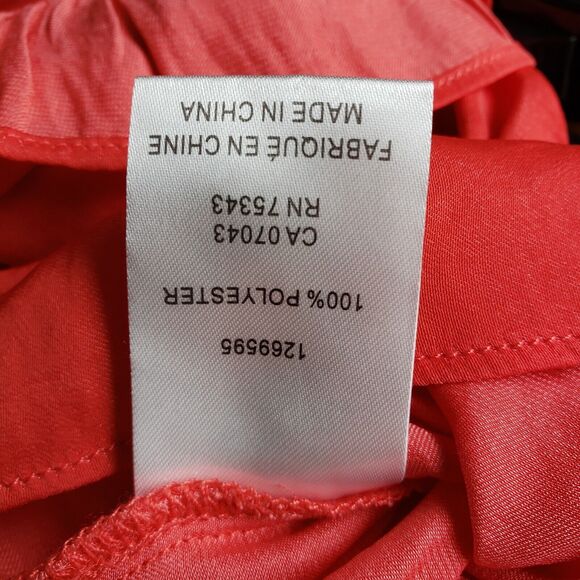 Rachel Ray Sunset Flame Red Sleeveless Ruffled Tie Front Women's Blouse Sz S - Picture 6 of 6